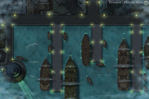 Порт, ночь, без сетки (reddit city_docks_night)