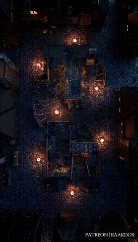 3. Raakdos, Shadowy Backstreet Night 32x56
